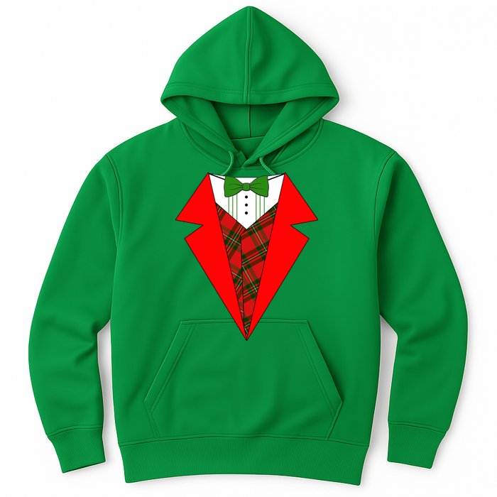 Festive Christmas Red Tuxedo Hoodie