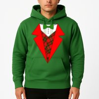 Festive Christmas Red Tuxedo Hoodie