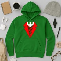 Festive Christmas Red Tuxedo Hoodie