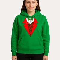 Festive Christmas Red Tuxedo Hoodie