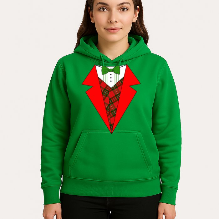 Festive Christmas Red Tuxedo Hoodie