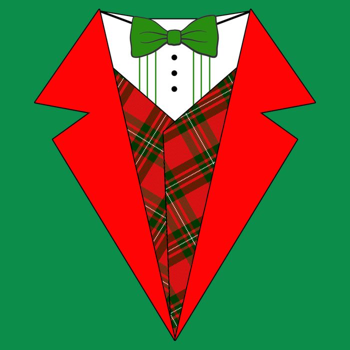 Festive Christmas Red Tuxedo Hoodie