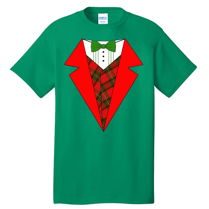 Festive Christmas Red Tuxedo Tall T-Shirt