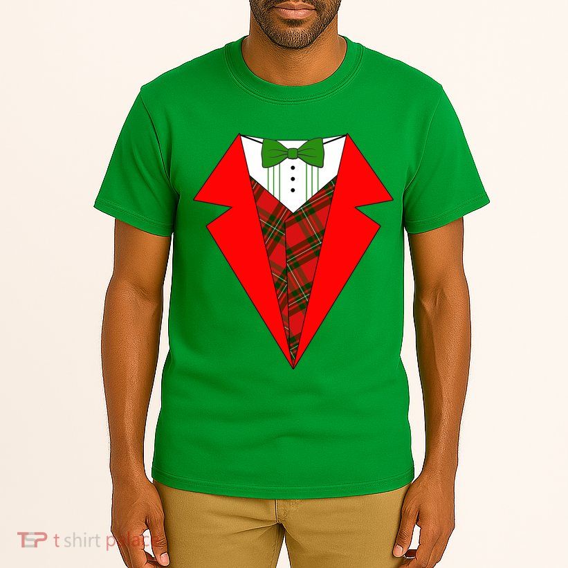 Festive Christmas Red Tuxedo Tall T-Shirt