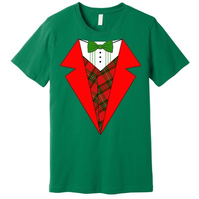 Festive Christmas Red Tuxedo Premium T-Shirt