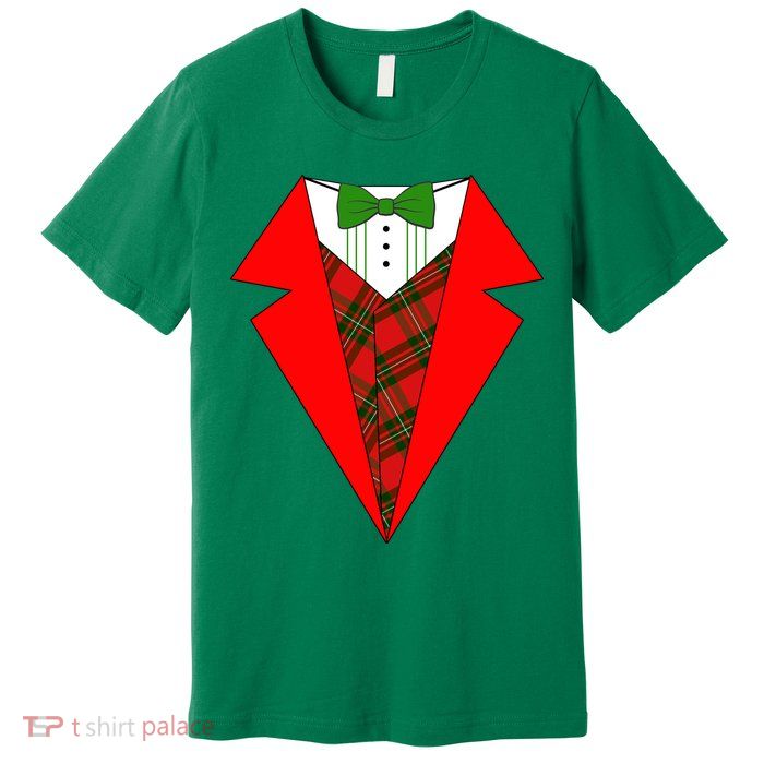 Festive Christmas Red Tuxedo Premium T-Shirt
