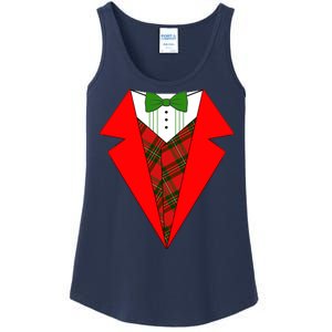 Festive Christmas Red Tuxedo Ladies Essential Tank