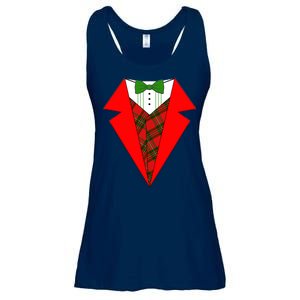 Festive Christmas Red Tuxedo Ladies Essential Flowy Tank