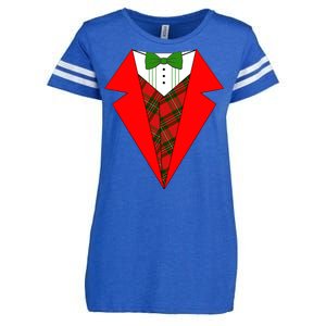 Festive Christmas Red Tuxedo Enza Ladies Jersey Football T-Shirt