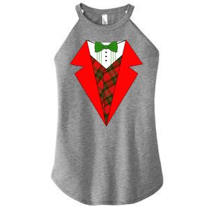 Festive Christmas Red Tuxedo Women's Perfect Tri Rocker Tank