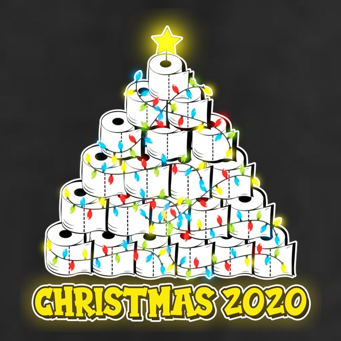 Festive Christmas Toilet Paper Tree 7 Panel Mesh Trucker Snapback Hat