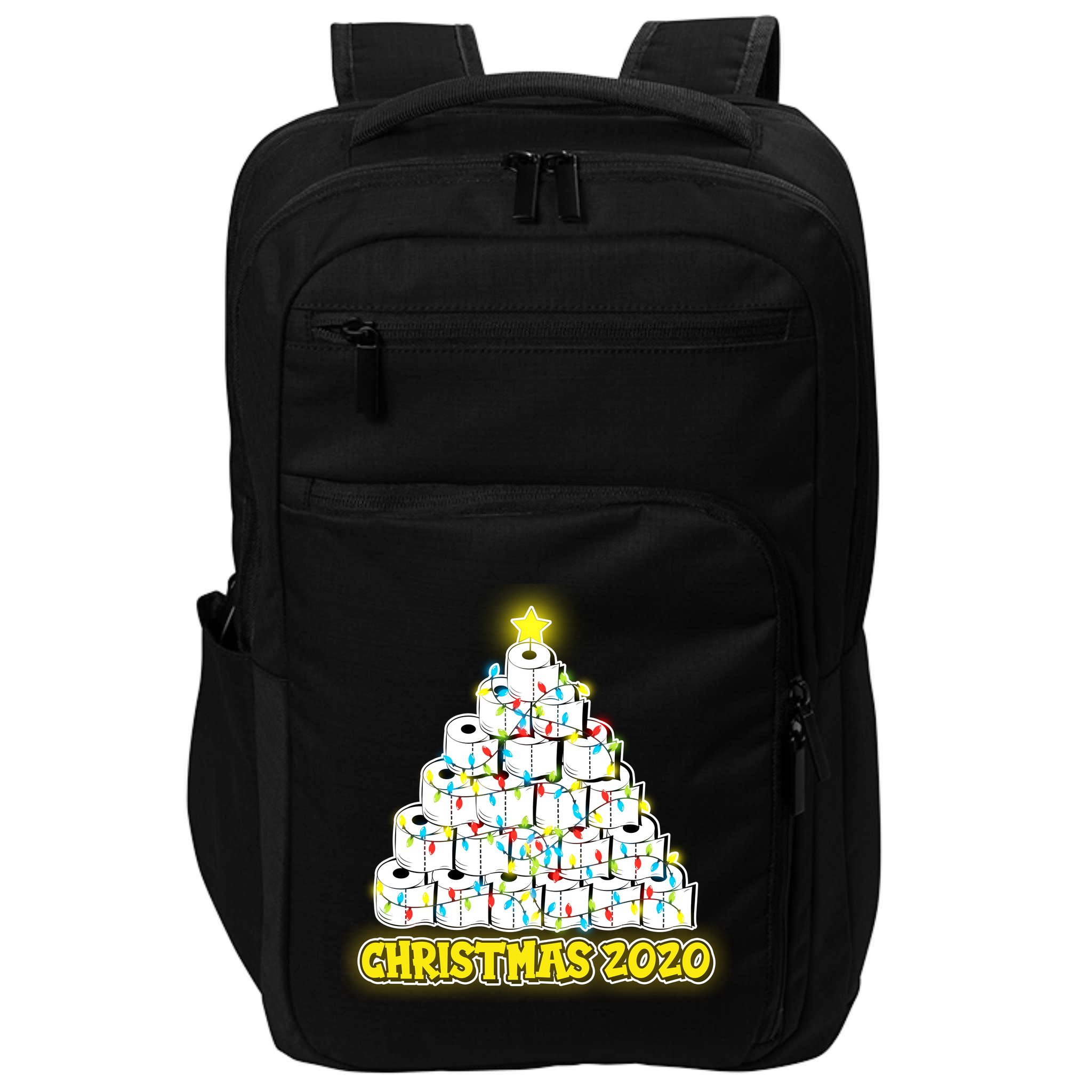 Festive Christmas Toilet Paper Tree Impact Tech Backpack