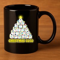 Festive Christmas Toilet Paper Tree 11oz C Handle Ceramic Mug