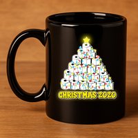 Festive Christmas Toilet Paper Tree 11oz C Handle Ceramic Mug