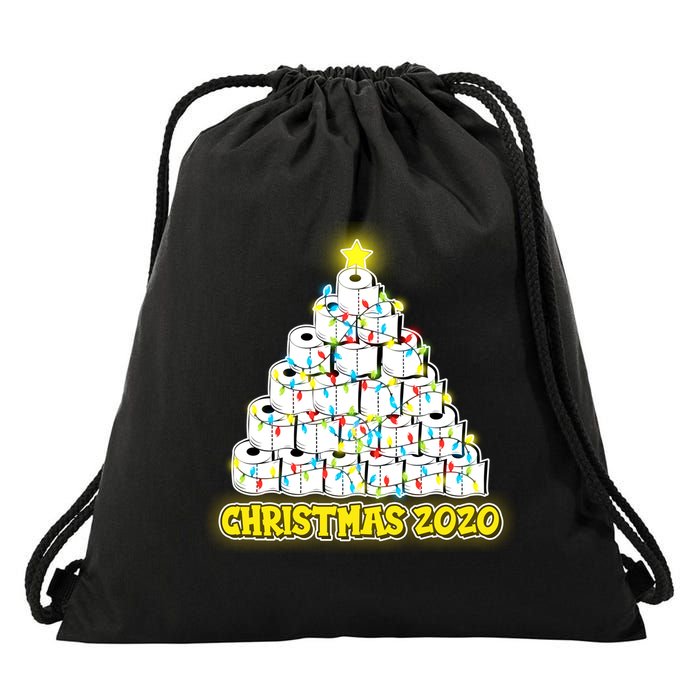 Festive Christmas Toilet Paper Tree Drawstring Bag