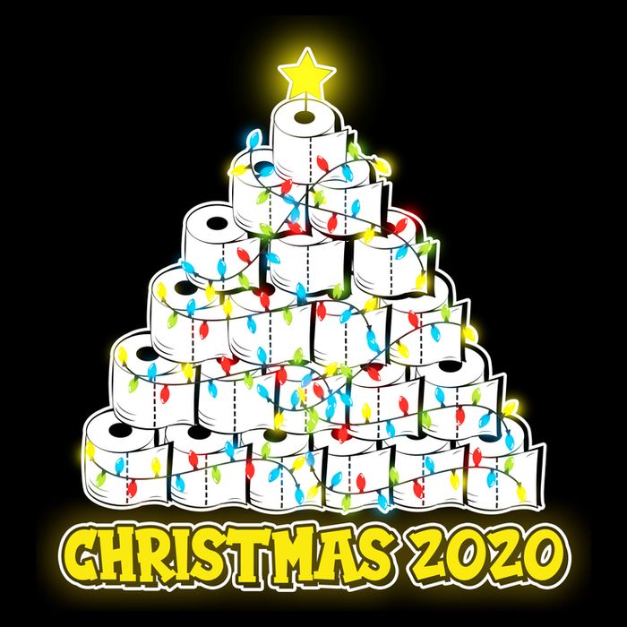 Festive Christmas Toilet Paper Tree Drawstring Bag