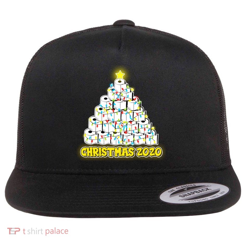 Festive Christmas Toilet Paper Tree Flat Bill Trucker Hat