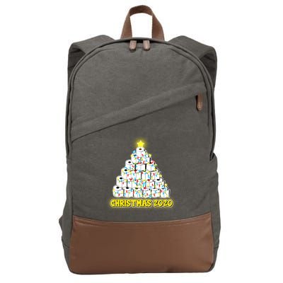 Festive Christmas Toilet Paper Tree Cotton Canvas Backpack