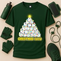Festive Christmas Toilet Paper Tree Cooling Performance Crew T-Shirt