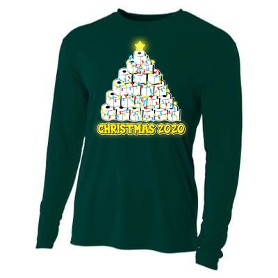 Festive Christmas Toilet Paper Tree Cooling Performance Long Sleeve Crew