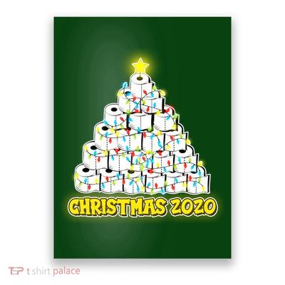 Festive Christmas Toilet Paper Tree Poster
