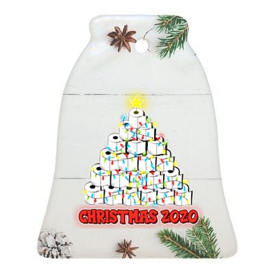 Festive Christmas Toilet Paper Tree Ceramic Bell Ornament