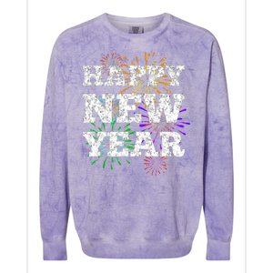 Festive Happy New Year Fireworks Colorblast Crewneck Sweatshirt