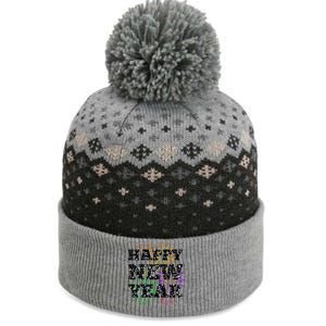 Festive Happy New Year Fireworks The Baniff Cuffed Pom Beanie