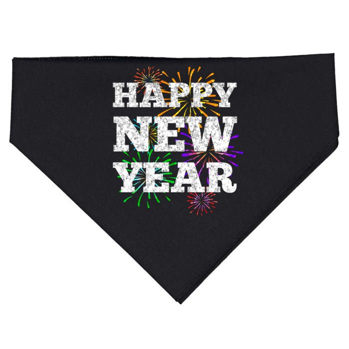 Festive Happy New Year Fireworks USA-Made Doggie Bandana