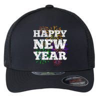 Festive Happy New Year Fireworks Flexfit Unipanel Trucker Cap
