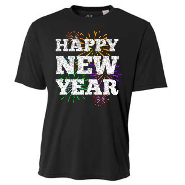 Festive Happy New Year Fireworks Cooling Performance Crew T-Shirt