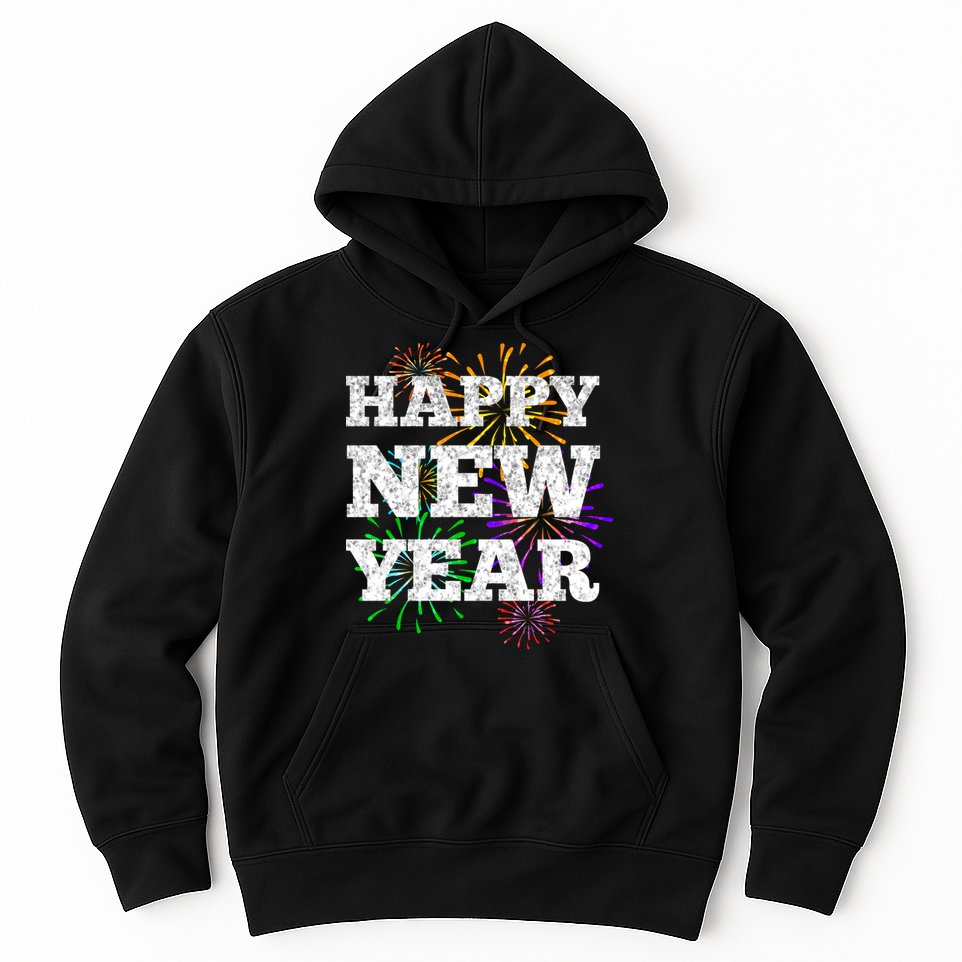 Festive Happy New Year Fireworks Hoodie