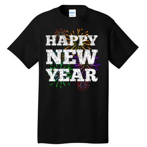 Festive Happy New Year Fireworks Tall T-Shirt