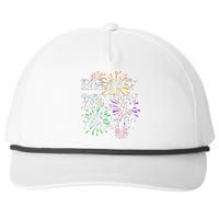 Festive Happy New Year Fireworks Snapback Five-Panel Rope Hat