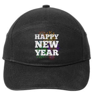 Festive Happy New Year Fireworks 7-Panel Snapback Hat