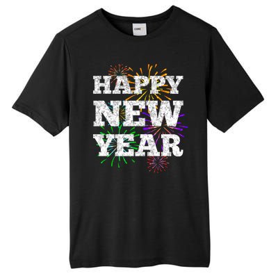 Festive Happy New Year Fireworks Tall Fusion ChromaSoft Performance T-Shirt