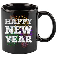 Festive Happy New Year Fireworks 11oz C Handle Ceramic Mug