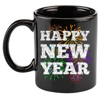 Festive Happy New Year Fireworks 11oz C Handle Ceramic Mug