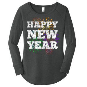 Festive Happy New Year Fireworks Women's Perfect Tri Tunic Long Sleeve Shirt