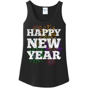 Festive Happy New Year Fireworks Ladies Essential Tank