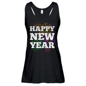 Festive Happy New Year Fireworks Ladies Essential Flowy Tank