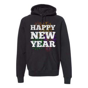 Festive Happy New Year Fireworks Premium Hoodie