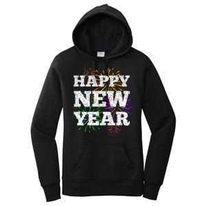 Festive Happy New Year Fireworks Women's Pullover Hoodie