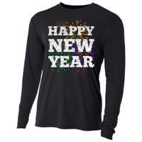 Festive Happy New Year Fireworks Cooling Performance Long Sleeve Crew