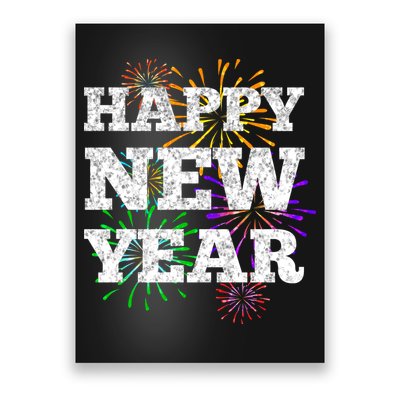 Festive Happy New Year Fireworks Poster