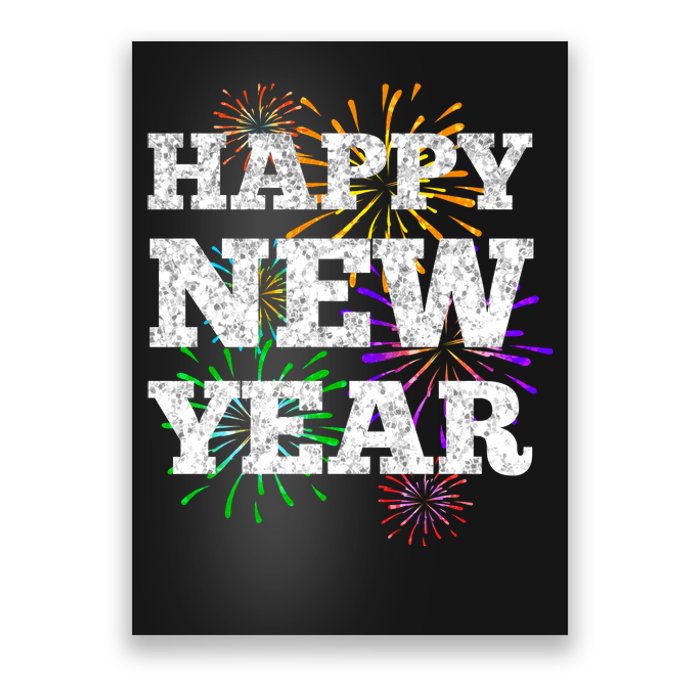 Festive Happy New Year Fireworks Poster