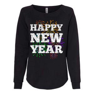 Festive Happy New Year Fireworks Womens California Wash Sweatshirt