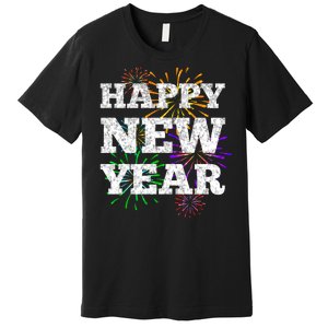 Festive Happy New Year Fireworks Premium T-Shirt