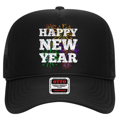 Festive Happy New Year Fireworks Trucker Hat