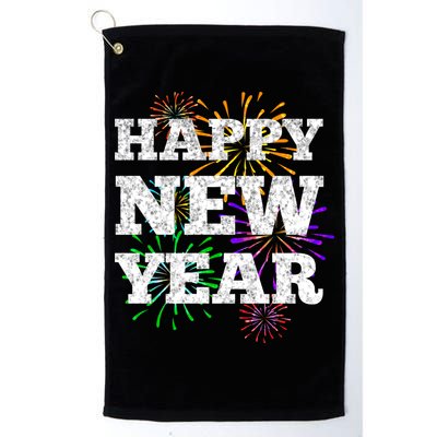Festive Happy New Year Fireworks Golf Towel